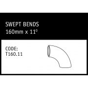 Marley Polyethylene Swept Bend 160mmx11° - T160.11